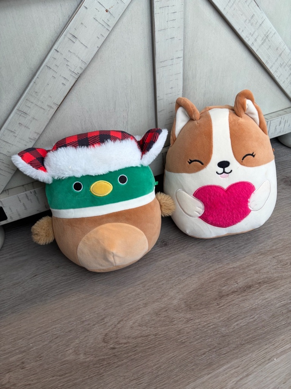 Squishmallow lot: Duck & Corgi Pair - Soft Plush Toys